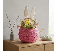 Garden Greatness Peony Faux Flower Easter Bunny Basket