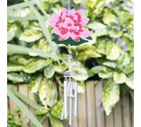 Garden Greatness Pink Water Lily Glass Garden Windchime | Size: 1 Pack Garden Greatness Multicolor 1 Pack