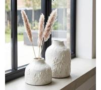 Garden Greatness Pippa Textured Ceramic Vase Pair in Off-White | Size: 2 Pack Garden Greatness Off-White 2 Pack