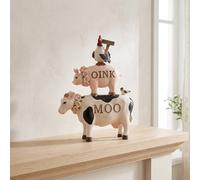Garden Greatness Playful Resin Stacked Farm Animal Figurine | Size: 1 Pack Garden Greatness Multicolor 1 Pack