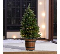 Garden Greatness Potted Pre-Lit Artificial Christmas Tree in Green | Size: 1 Pack Garden Greatness Green 1 Pack