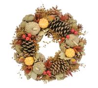 Garden Greatness Pumpkin & Pinecone Autumn Door Wreath in Orange | Size: 1 Pack Garden Greatness Orange 1 Pack