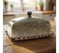 Garden Greatness Reactive Glaze Butter Dish Modern