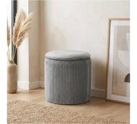 Garden Greatness Relica Ribbed Charcoal Pouffe Stool in Grey Garden Greatness Grey
