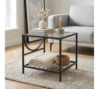 Garden Greatness Relica Steel Black Glass Side Table | Size: 1 Pack Garden Greatness Black 1 Pack