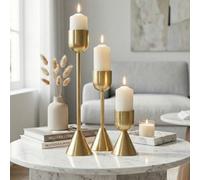 Garden Greatness Relica Trio Metal Plated Candle Holders