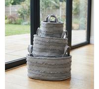 Garden Greatness Ruffled Linen Storage Basket Set