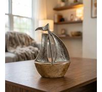 Garden Greatness Rustic Sailing Boat Ornament Wood