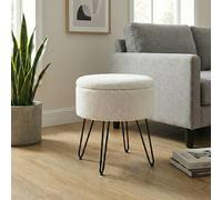 Garden Greatness Scandi Boucle Storage Stool in White Garden Greatness White