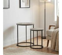Garden Greatness Scandi Wood Effect Nesting Tables in Grey | Size: 2 Pack Garden Greatness Grey 2 Pack