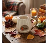 Garden Greatness Sculpted Autumn Robin Dolomite Coffee Mug | Size: 1 Pack Garden Greatness Multicolor 1 Pack