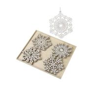 Garden Greatness Set Of 12 Hanging Wooden Snowflakes in White | Size: 1 Pack Garden Greatness White 1 Pack