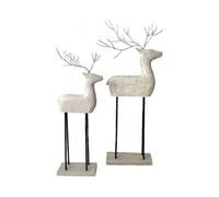 Garden Greatness Set Of 2 Distressed Contemporary Reindeers in White | Size: 1 Pack Garden Greatness White 1 Pack