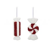 Garden Greatness Set Of 2 Glitter Candy Cane Sweet Decoration in Red | Size: 1 Pack Garden Greatness Red 1 Pack