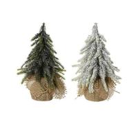 Garden Greatness Set Of 2 Mini Glitter Effect Tree Decoration in Green | Size: 1 Pack Garden Greatness Green 1 Pack
