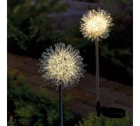 Garden Greatness Set Of 2 Solar Fuzzy Dandelion Stake Lights in White | Size: 2 Pack Garden Greatness White 2 Pack