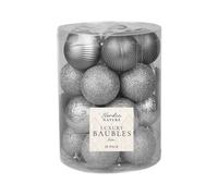 Garden Greatness Set Of 20 Luxury Pattern Silver Baubles | Size: 1 Pack Garden Greatness Silver 1 Pack