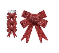 Garden Greatness Set Of 3 Decorative Red Tinsel Bows | Size: 1 Pack Garden Greatness Red 1 Pack