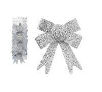 Garden Greatness Set Of 3 Decorative Silver Tinsel Bows | Size: 1 Pack Garden Greatness Silver 1 Pack