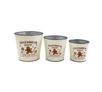 Garden Greatness Set Of 3 Gingerbread Pot Planters in Cream | Size: 1 Pack Garden Greatness Cream 1 Pack