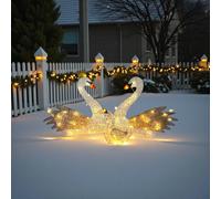 Garden Greatness Set Of 3 Heritage Light Up Swans in White | Size: 1 Pack Garden Greatness White 1 Pack