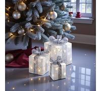 Garden Greatness Set Of 3 LED Wonderland Parcels in White | Size: 1 Pack Garden Greatness White 1 Pack