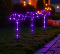 Garden Greatness Set Of 3 Light Up Bat Stake Lights in Purple | Size: 3 Pack Garden Greatness Purple 3 Pack