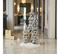 Garden Greatness Set Of 3 Pre-Lit Flocked Snowy Trees in Brown | Size: 1 Pack Garden Greatness Brown 1 Pack