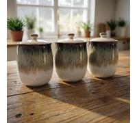 Garden Greatness Set Of 3 Reactive Glaze Canisters