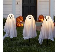 Garden Greatness Set Of 3 Spooky Ghost Stake Lights