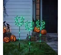 Garden Greatness Set Of 3 Spooky Spider Stake Lights in Green | Size: 3 Pack Garden Greatness Green 3 Pack