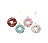 Garden Greatness Set Of 4 Hanging Festive Donut Decorations | Size: 1 Pack Garden Greatness Multicolor 1 Pack