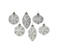 Garden Greatness Set Of 6 Frosted Glass Gem Baubles in Silver | Size: 1 Pack Garden Greatness Silver 1 Pack