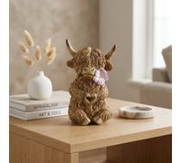 Garden Greatness Sitting Highland Cow Flower Heart Ornament