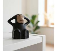Garden Greatness Sitting Monkey Ornament in Black | Size: 1 Pack Garden Greatness Black 1 Pack