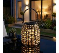 Garden Greatness Small Relica Solar Woven Rattan Lantern