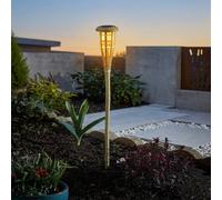 Garden Greatness Solar Flaming Bamboo Tiki Garden Torch in Natural | Size: 1 Pack Garden Greatness Natural 1 Pack