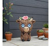 Garden Greatness Solar Floral Highland Cow Moving Eyes