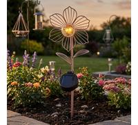 Garden Greatness Solar Metal Flower Garden Stake Light in Pink Garden Greatness Pink