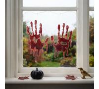 BLOOD HANDPRINTS GEL STICKERS 30 X 30CM