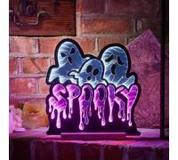 Garden Greatness Spooky Boo LED Infinity Mirror Halloween Decor, Halloween Ghost Party Decor
