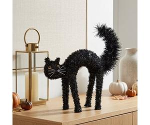 Garden Greatness Spooky Sparkling Tinsel Cat Decoration