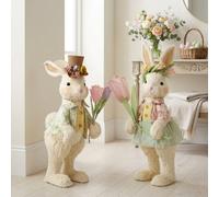 Garden Greatness Springtime Duo Decorative Bunny Figures
