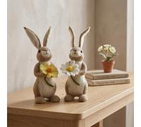 Garden Greatness Springtime Duo Felt Rabbit Floral Decor