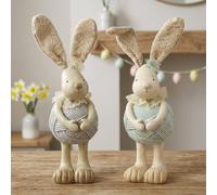 Garden Greatness Springtime Duo Standing Rabbit Ornament | Size: 1 Pack Garden Greatness Multicolor 1 Pack