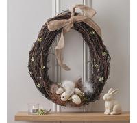 Garden Greatness Springtime Easter Egg Shaped Wreath