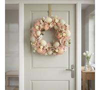 Garden Greatness Springtime Easter Wreath Pastel Pink With Butterflies () Door Accent