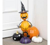 Garden Greatness Standing Pumpkin Man Halloween Metal Decor in Orange | Size: 1 Pack Garden Greatness Orange 1 Pack