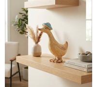 Garden Greatness Standing Wooden Duck Hat Ornament in Light Tan | Size: 1 Pack Garden Greatness Light Tan 1 Pack