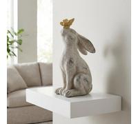 Garden Greatness Stone Rabbit With Butterfly Ornament